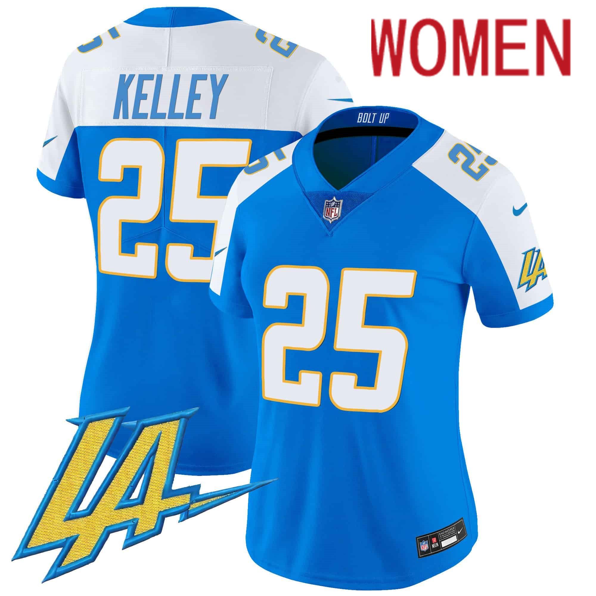 Women Los Angeles Chargers #25 Kelley Light Blue 2024 Nike Vapor Limited NFL Jersey